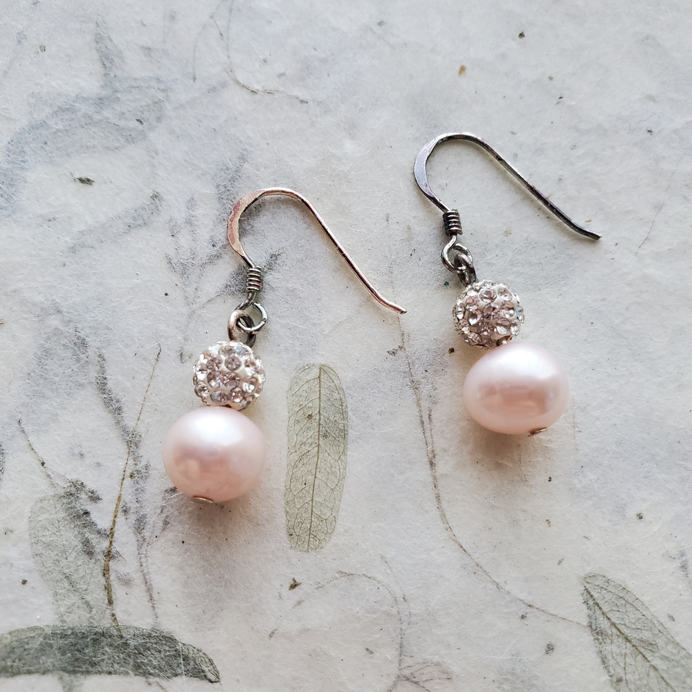 Sterling Silver 925 Dangle Pearl Earrings